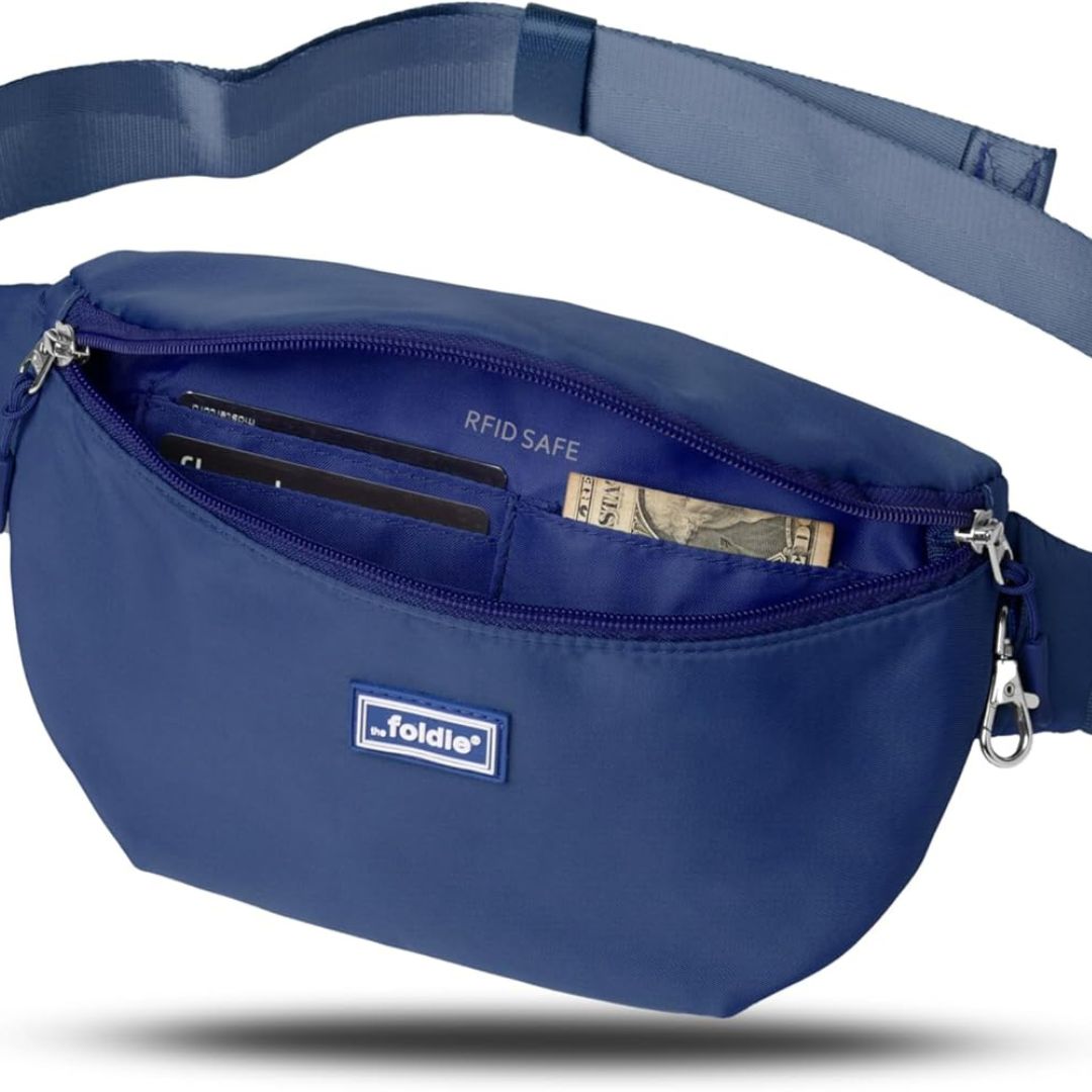 A Blue Foldie Crossbody Bag 